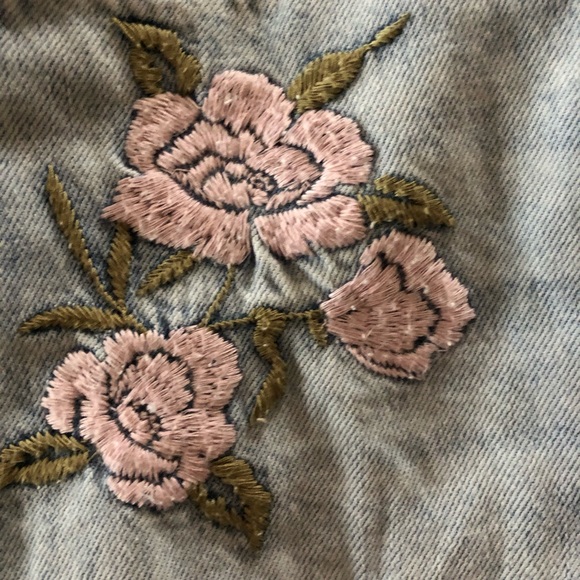 Denim Floral Skirt - Picture 2 of 3